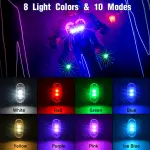 4PCS Wireless LED Strobe Lights with Remote Control, 8 Colors Rechargeable Led Lights Anti-Collision LED Emergency Warning Lights for Car Motorcycle Bike Drone Aircraft - Image 8