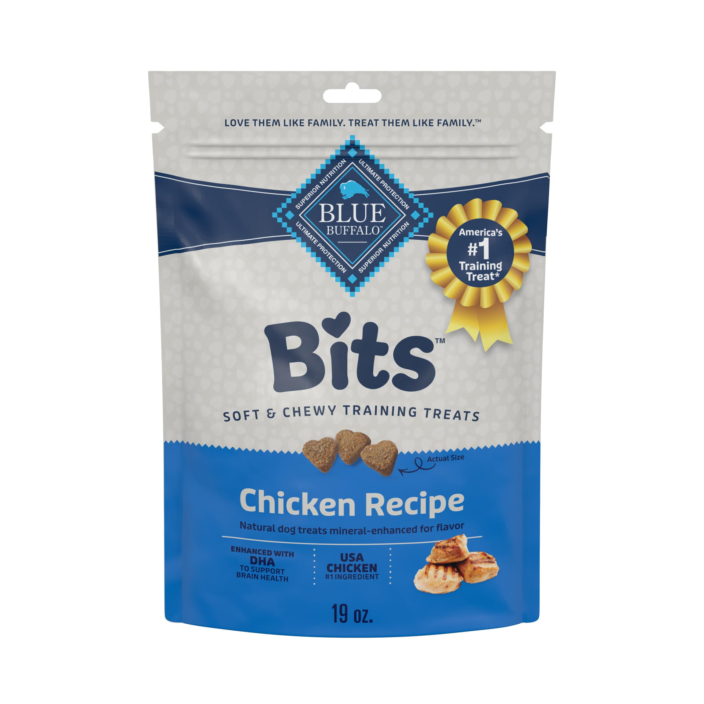 712apjMiu8L Blue Buffalo Bits Soft Dog Treats for Training, Made with Natural Ingredients & Enhanced with DHA, Chicken Recipe, 19-oz Bag - Image 1