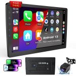 Haudio Wireless Double Din Car Stereo with 9" HD Touchscreen | CarPlay & Android Auto | Backup Camera | Bluetooth GPS Navigation | FM/AM | All Vehicles