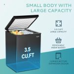 EUHOMY 3.5 Cu.Ft Chest Freezer with Removable Basket, Small Deep Freezer Adjustable 7 Thermostat, Quiet Mini Freezer Free-Standing Top Door, Energy Saving for Apartment/Garage/Basement/Dorm/Home,Black - Image 9