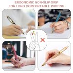 Linbsunne Ballpoint Pens Black Medium Point 1mm Pen with Super Soft Grip Ball Point Pen for Men Women Retractable Pens (gold-12 pcs) - Image 6