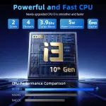 SGIN 15.6 Inch Laptop Computer, Win 11 Laptops with 16GB RAM 1024GB SSD, Core i3 CPU(Up to 3.9GHz), Backlit Keyboard, 53.2WH Battery, WiFi 6, IPS FHD Display, 180° Viewing, HDMI Type-C - Image 7