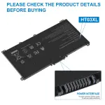 HT03XL L11119-855 HTO3XL Battery for HP 14M-DH0003DX 14M-DH1003DX 15T-DA000 15T-CS200 15-CW1XXX 15T-CS300 LPD1071 15-DB0004DX 15-DA0014DX Pavilion 15-DA 15-DB 15-DW 15-DY 14-CE 14-CF 14-DF 17-CA 17-BY - Image 7