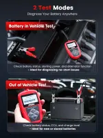 ANCEL BA101 Car Battery Tester, 12V Digital Automotive Alternator Meter Diagnostic Tool,100-2000 CCA Load Capacity, Charging & Cranking Analyzer for Truck, Boat, RV, Marine Vehicle, and More - Image 5