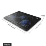 havit HV-F2056 15.6"-17" Laptop Cooler Cooling Pad - Slim Portable USB Powered (3 Fans), Black/Blue - Image 2