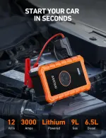 AstroAI S8 Air Jump Starter with Air Compressor, 3000A Peak Car Battery Jump Starter Portable (9.0 Gas/6.5L Diesel) with 150PSI Cordless Auto-Shutoff Tire Inflator, 12V Battery Charger Booster(Orange) - Image 9