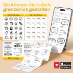 Memoking Label Maker Machine with Tape,Address Barcode Label Printer with 2000 Icons & 300 Fonts,Bluetooth Thermal Printer Memory Modules for Small Business,Home,School,Logo,Mailing,Bakery,Retail - Image 3