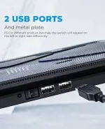 havit HV-F2056 15.6"-17" Laptop Cooler Cooling Pad - Slim Portable USB Powered (3 Fans), Black/Blue - Image 6