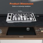 Eascookchef 2-Burner Gas Cooktop with Thermocouple Protection - NG/LPG Convertible 12" Stainless Steel Built-in Gas Stove Top for RV, Kitchen & Camping - Image 4