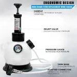 SMOTIVEPRO 2L Manual Brake Bleeder Fluid Pump, One Man Professional Brake Bleeder Kit Suitable for Most European Brake Mast Cylinder Reservoirs - Image 6