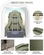 LOVEVOOK 40L Travel Backpack for Women & Men, Airline Approved Carry On Luggage with 3 Packing Cubes, TSA Overnight Bags, Waterproof Personal Item Bag, Weekender Essentials Backpacks fits 17" Laptop - Image 4