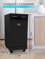 BLACK+DECKER 18-Inch Portable Dishwasher, 8-Place Setting Capacity, Mobile Dish Washer with 6 Wash Programs, LED Display, Stainless Steel Tub, ENERGY STAR Certified, BPD8B, Black - Image 2