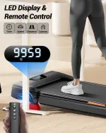 CURSOR FITNESS 15% Incline Walking Pad Treadmill with Handle Bar - 0.6-6.2MPH Quiet Foldable Treadmill for Home Office Under Desk 2.5HP Walking Pad with 300LBS Capacity - Image 4