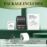 Anycash Label Maker Machine with Tape, 2 Inch Portable Bluetooth Label Makers, N20 Wireless Thermal Label Printer for Small Business, Office, Home, School, Barcode Address Logo Labeler for Phone - Image 2