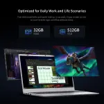 UOWAMOU 15.6 IPS-FHD-Laptop, 32GB RAM 512GB SSD 6500Y (up to 3.4GHz), Multi-Ports Lightweight Computer for Student-Home WiFi 5 BT5.0 - Image 4