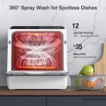 BLITZHOME Portable Dishwasher Countertop, WIFI Smart Dishwasher, Compact Dishwashers with 5L Built-in Water Tank, 6 Programs, 360° Dual Spray, High-Temp& Air-Dry Function, Fruit Cleaning - Image 6