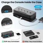 Switch 2 Carrying Case Charge Inside Compatible with Nintendo Switch 2 (2025)/ Original/ OLED, Travel Carrying Case with Slots for Joycon 2 & AC Adapter, Hard Shell Protective Bag for 26 Games, Black - Image 6