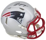 Patriots Christian Gonzalez Authentic Signed Speed Mini Helmet BAS Witnessed 2 - Image 3