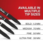 Sharpie S-Gel Pens, Medium Point (0.7mm), Black Ink, 4 Count - Ideal for Writing, Journaling, Drawing, Coloring, Note-Taking, College Supplies - Image 2