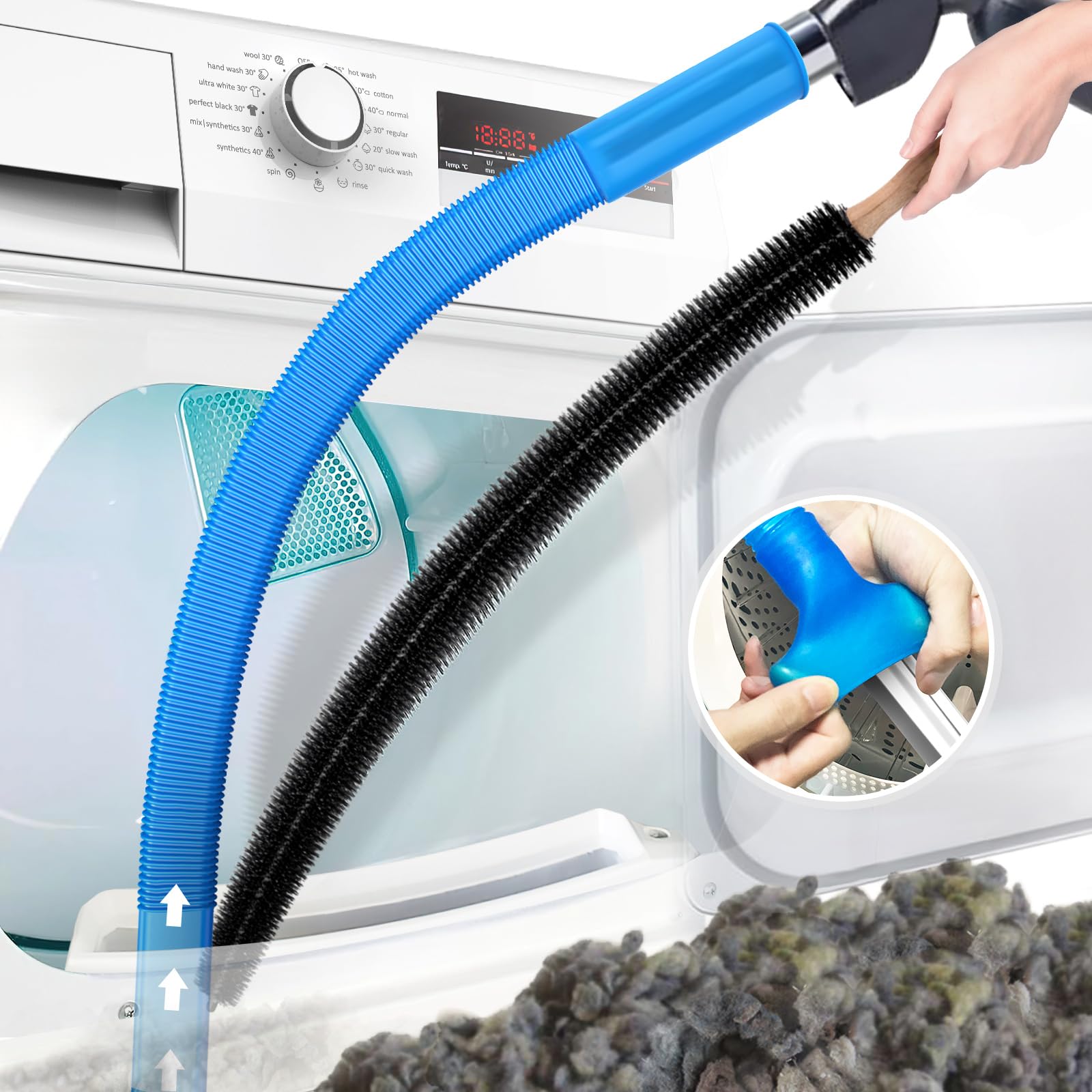 71IY72tUuJL Dryer Vent Cleaner Kit – Lint Brush & Vacuum Attachment - Image 1