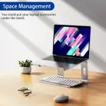 BESIGN LS03 Aluminum Laptop Stand, Ergonomic Detachable Computer Stand, Notebook Riser Compatible with Air, Pro, Dell, HP, Lenovo More 10-15.6" Laptops, Silver - Image 2