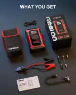 GOOLOO A3 Jump Starter with Air Compressor, 3000A Portable Car Battery Booster (9.0 Gas/6.5L Diesel) with 150PSI Auto-Shutoff Tire Inflator, 12V Supersafe Lithium Jump Box Car Battery Jumper Starter - Image 2