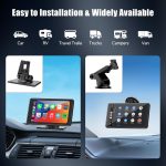 Wireless Carplay Screen for Car 7" HD Portable Car Stereo Touchscreen with Apple CarPlay and Android Auto with Mirror Link/Backup Camera/Bluetooth/GPS Navigation/AUX for All Vehicles - Image 3