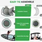 40" Rebounder Trampoline for Adults with Bungee Cords – Portable Fitness Mini Trampoline - Image 4