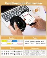 NDYIN Label Maker Machine with Tape, N12 Portable Bluetooth Label Printer, Wireless Mini Label Makers Thermal Sticker with Multiple Templates for Home, Kitchen, School, Office Organization, Black - Image 7