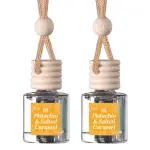 CANDECraftCo Car Air Hanging Fragrance Oil, Car Auto Freshener for Essential Oils, Scents Fragrance Aromatherapy Automobile Diffuser, Long Lasting (Pistachio & Salted Caramel)