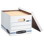 Bankers Box 12 Pack Standard Duty File Storage Boxes, Standard Assembly, Removable Lid, Letter/Legal (0071301) - Image 4