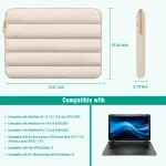 MOSISO 13.3 inch Laptop Case, 13-13.3 inch Puffy Laptop Sleeve Compatible with MacBook Air 13 13.6 M4 M3 M2 M1/Pro 13/Pro 14, HP Dell ASUS Lenovo,Polyester Horizontal Bag with Small Case, Sand - Image 2