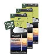 Enviroscent Non-Toxic Car Air Freshener (Black Vanilla & Mandarin) Natural Car Air Freshener | Essential Oil Diffuser | Car Scent Lasting Over 180 Days | 3 Packs of 2 Hanging Auto Stix