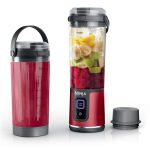 Ninja Blast Portable Blender & Accessories, Cordless, 18oz. Vessel, Personal Blender for Shakes & Smoothies, Leakproof Lid & Sip Spout, USB-C Cord, Dishwasher Safe Parts, BPA Free, Red, CL155ARD (Renewed)