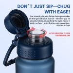 32oz Frosted Clear Water Bottle – BPA-Free Tritan Plastic with Fast-Flow Spout Lid - Image 6