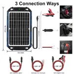 SUNER POWER Waterproof 12W 12V Solar Battery Charger & Maintainer Pro, Built-in UltraSmart MPPT Charge Controller, 12 Volt Solar Panel Trickle Charging Kits for Car Automotive Boat Marine RV Trailer - Image 4