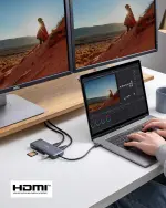 Anker Laptop Docking Station Dual Monitor, 8-in-1 USB C Hub, 4K Dual Monitor with 2 HDMI, 1 Gbps Ethernet Hub, 85W Power Delivery, SD Card Reader for MacBook Pro, XPS and More (Charger not Included) - Image 2
