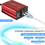 FOVAL 150W Car Power Inverter 12V DC to 110V AC Converter Vehicle Adapter Plug Outlet with 3.1A Dual USB Car Charger for Laptop Computer (Classic Red) - Image 4
