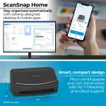 ScanSnap iX1600 Wireless High Speed Document Scanner - Photo Receipt Scan Snap Scanner with Touchscreen Auto Feeder for Mac PC Desktop Computer, Fast Duplex Scanning, Cloud Enabled (Renewed) - Image 3