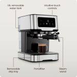 Chefman CraftBrew Espresso Machine, 15-Bar Pump Digital Espresso Maker w/Steam Wand for Latte & Cappuccino, Compact Espresso Coffee Machine w/ 1.5L Removable Water Reservoir - Stainless Steel (Renewed) - Image 3