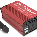 Pro Chaser 400W Power Inverters for Vehicles - DC 12v to AC 110v Car Inverter Converter, 6.2A Dual USB Charging Ports, Dual AC Adapter for Laptops Air Compressor