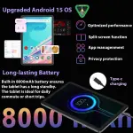 2026 Android 15 Tablet with Keyboard - 26GB+256GB+2TB Expand, Octa-Core, Gemini AI, 2.4G/5G Wifi, 8000mAh, Widevine L1, Dual Camera, 10 Inch 2 in 1 Tablets with Case, Mouse, Stylus (Black Case) - Image 4