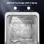 AIRMSEN Narrow Countertop Dishwasher with 5L Water Tank, Portable Dishwasher with 14.6" Narrow & 20.1" Deep Design, 9 Programs, 24H Delay Start & 360° Dual Spray, No Hookup Needed, C01, White - Image 5
