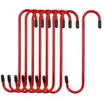 4LIFETIMELINES Brake Caliper Hanger Hooks, Durable Steel, Red Powder Coated with Rubber Tips, for Automotive Work on Brake Axle and Suspesion Systems - 8 Pack