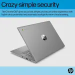 HP Chromebook 14 Laptop (14" Anti-glare, Intel 4-Core Celeron N4120, 4GB RAM, 128GB Storage (64GB+64GB SD)) for Home & Student, Lightweight, 14-Hr Battery Life, Webcam, Wi-Fi, IST HUB, Chrome OS, Grey - Image 4