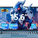 SGIN 15.6 Inch Laptop Computer, Win 11 Laptops with 16GB RAM 1024GB SSD, Core i3 CPU(Up to 3.9GHz), Backlit Keyboard, 53.2WH Battery, WiFi 6, IPS FHD Display, 180° Viewing, HDMI Type-C