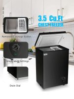 Chest Freezer Small Deep Freezer Black Freezers 3.5 Cu.Ft Compact Free-Standing Top Door Adjustable 7 Thermostat and Removable Basket Open Deep Freezer Energy Saving Apartment Kitchen - Image 8