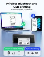 SVANTTO Bluetooth Thermal Label Printer, 4x6 Shipping Label Printer for Small Business, Compatible with iOS, Android, Windows, Mac, Amazon, Ebay, Shopify, USPS, UPS, Etsy, Black - Image 7