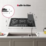 GASLAND Gas Cooktop 36 Inch with Griddle, PRO GH3365EF 5 Burner Propane Stovetop with Reversible Cast Iron Grill/Griddle, Gas Countertop Plug-in, NG/LPG Convertible Cooktops, Black - Image 5