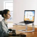 BESIGN LS03 Aluminum Laptop Stand, Ergonomic Detachable Computer Stand, Notebook Riser Compatible with Air, Pro, Dell, HP, Lenovo More 10-15.6" Laptops, Silver - Image 4
